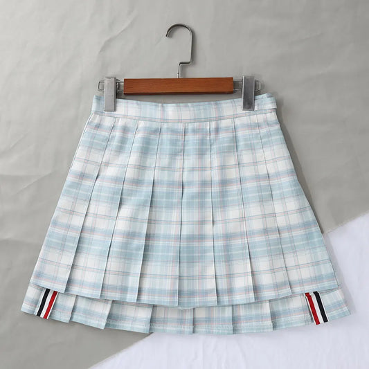 TB plaid plaid pleated skirt female Japanese JK age-reducing girl skirt anti-running A-line skirt
