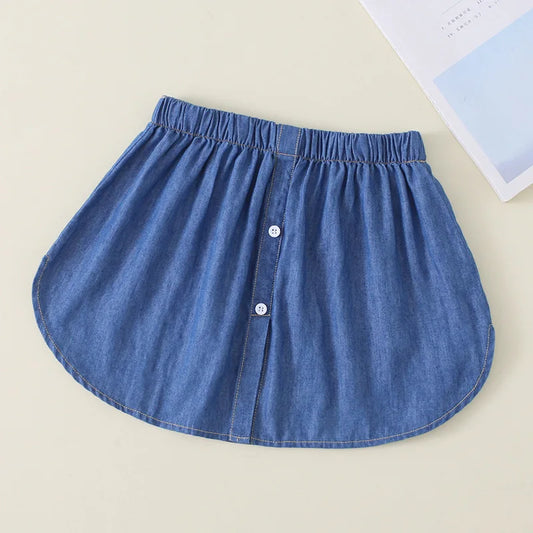 Women Fake Hem Skirts Elastic Waist Adjustable A-Line False Skirt Buttons Detachable Underskirt Apron Accessories